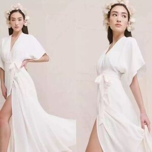 NWT Reformation Winslow Wrap Dress White